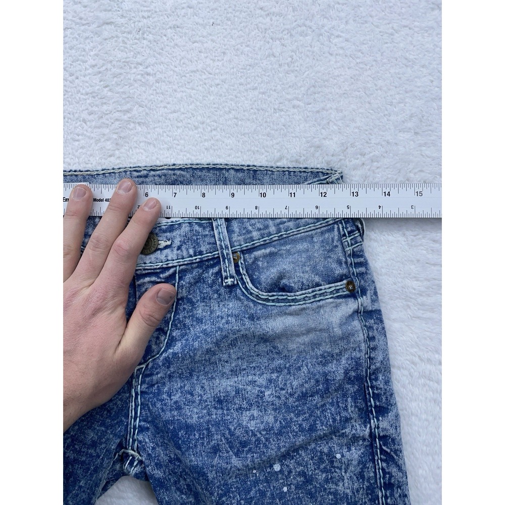 True‎ Religion Jeans Womens 25 Casey Skinny Denim Blue Acid Wash Zip Pants 25x30 - Picture 5 of 9